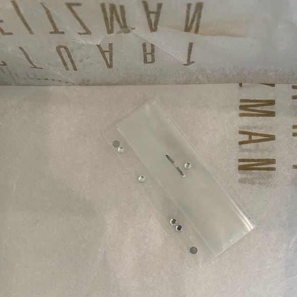 Stuart Weitzman Black Satin Slingbacks with Crystal Rhinestone Studded Heels - Picture 14 of 15